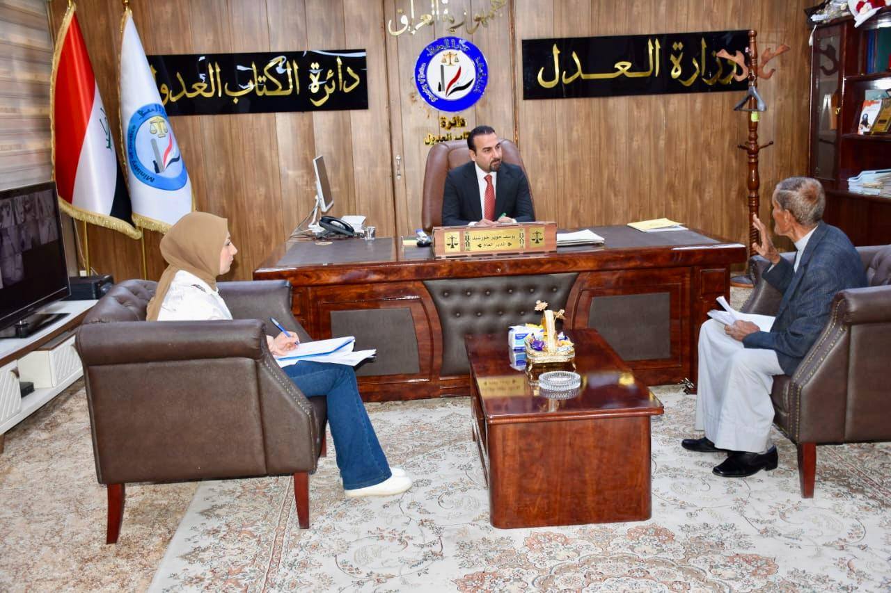 مدير عام دائرة الكتاب العدول يستقبل المواطنين ضمن جدول المقابلات الأسبوعي