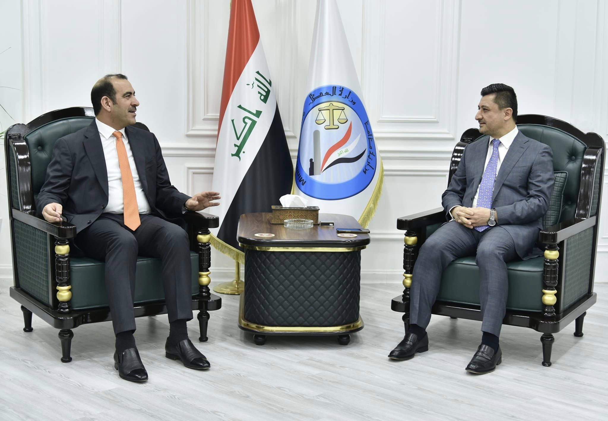 د. شواني يستقبل وزير الصناعة والمعادن ويبحث معه انجاز مشروع الاتمتة الالكترونية في الدوائر العدلية 
