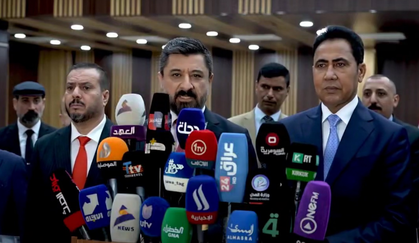 المؤتمر الصحفي لمعالي وزير العدل الدكتور خالد شواني و محافظ نينوى السيد عبد القادر الدخيل في ديوان المحافظة.